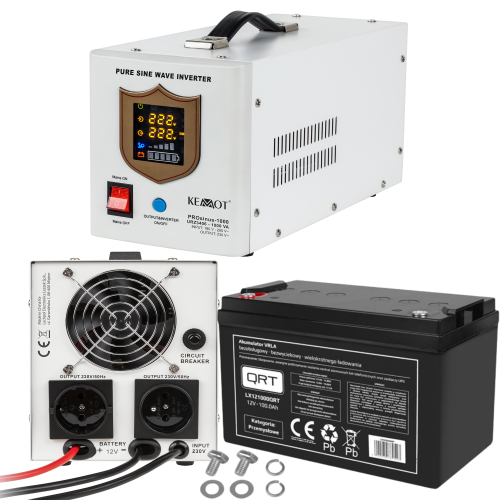 ZASILANIE AWARYJNE ZASILACZ AWARYJNY UPS PIECA CO 1000 12V + 100ah AGM